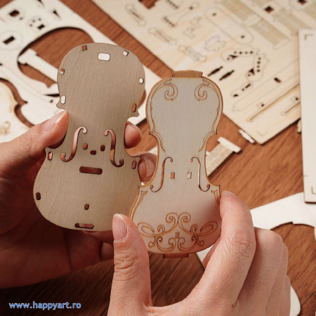 Puzzle 3D, Violoncel, lemn, 58 piese, TG411 [3]