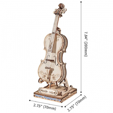 Puzzle 3D, Violoncel, lemn, 58 piese, TG411 [5]
