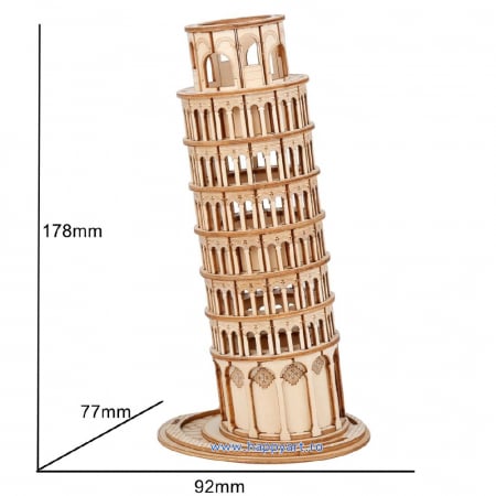 Puzzle 3D, Turnul din Pisa, lemn, 137 piese, TG304 [5]