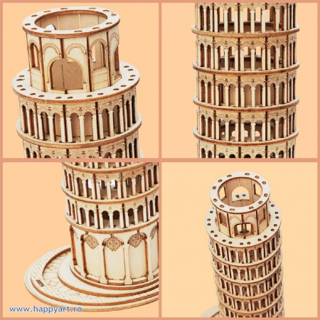 Puzzle 3D, Turnul din Pisa, lemn, 137 piese, TG304 [6]