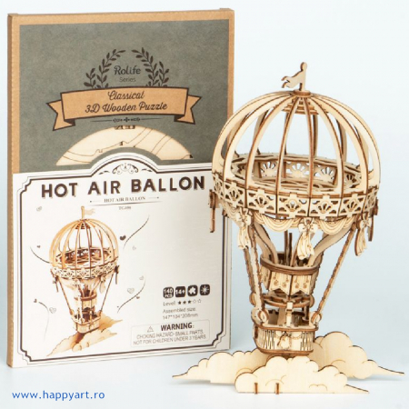 Puzzle 3D, Balon cu aer cald, lemn, 140 piese, TG406 [3]