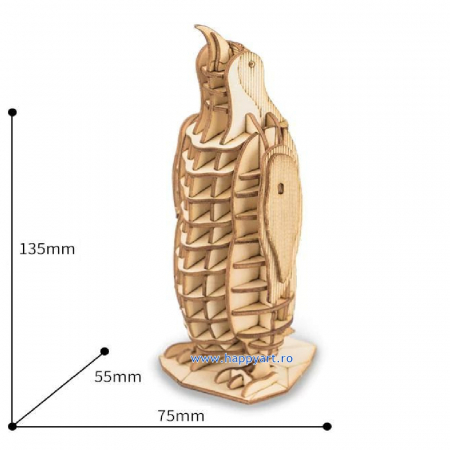 Puzzle 3D, Pinguin, lemn, 87 piese, TG272 [3]