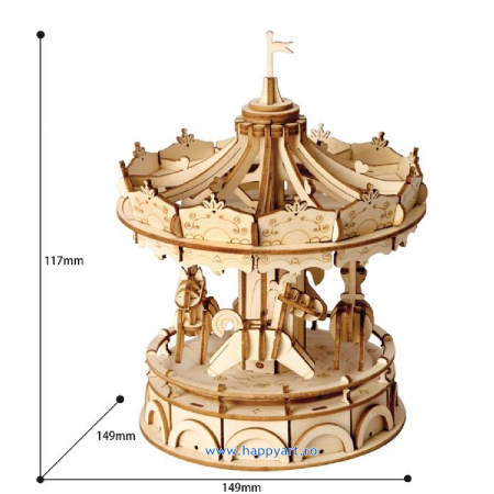Puzzle 3D, Carusel, lemn, 174 piese, TG404 [5]