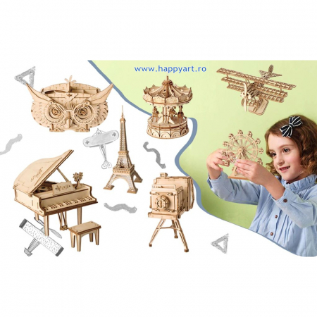 Puzzle 3D, Carusel, lemn, 174 piese, TG404 [11]
