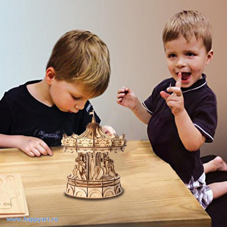 Puzzle 3D, Carusel, lemn, 174 piese, TG404 [4]