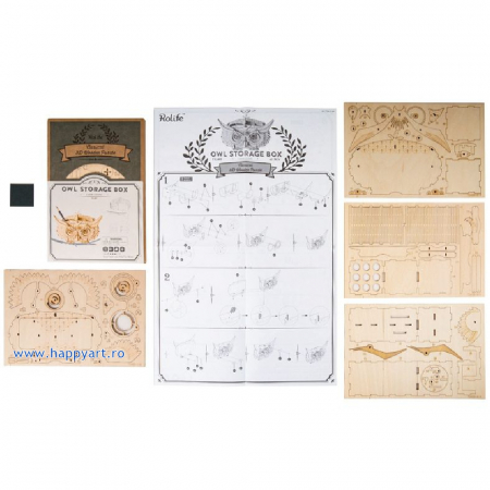 Puzzle 3D, Bufnita suport, lemn, 61 piese, TG405 [5]