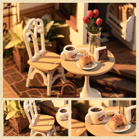 Puzzle 3D, Casuta DIY, Coffee Shop, 183 piese, lemn [5]