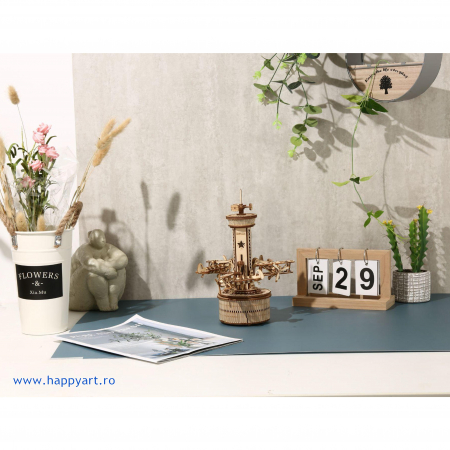 Puzzle 3D, Cutie muzicala, Turnul de control, lemn, 255 piese, AMK41 [8]