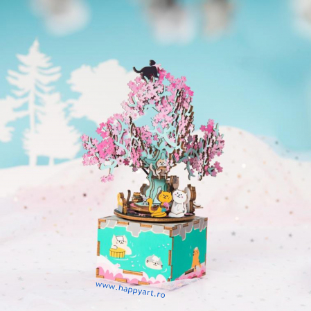Puzzle 3D, Cutie muzicala, Pisicute in cires, 346 piese, AM409 [1]