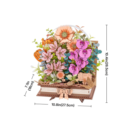 Puzzle 3D, din lemn, Carte inflorita, 552 piese [11]
