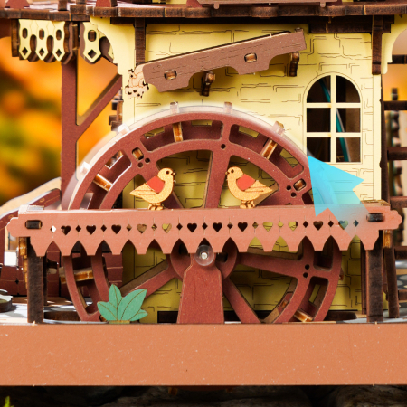 Puzzle 3D mecanic, Ceas cu Cuc, Lemn colorat, 435 piese [7]