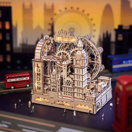 Puzzle 3D, mecanic, Marble Travel - LONDON, lemn, 431 piese [1]