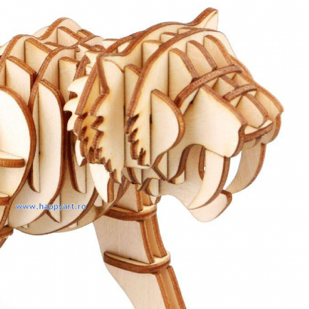 Puzzle 3D, Tigru, lemn, 59 piese, TG204 [4]