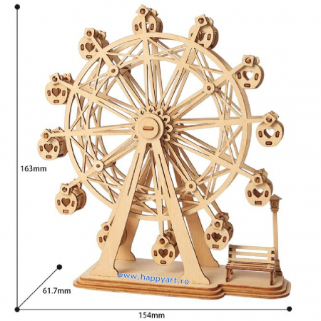 Puzzle 3D, Roata mare, lemn, 120 piese, TG401 [6]