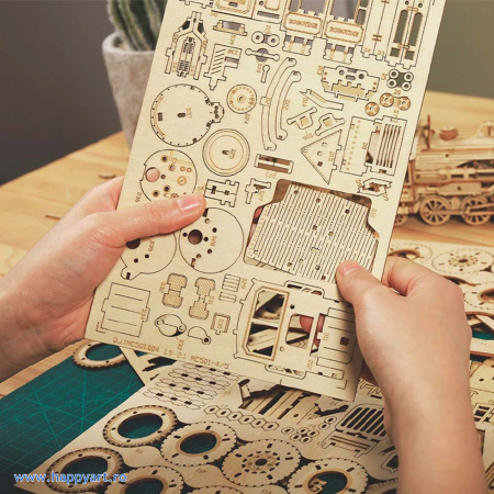 Puzzle 3D, Jeep Army, lemn, 369 piese, MC701 [5]