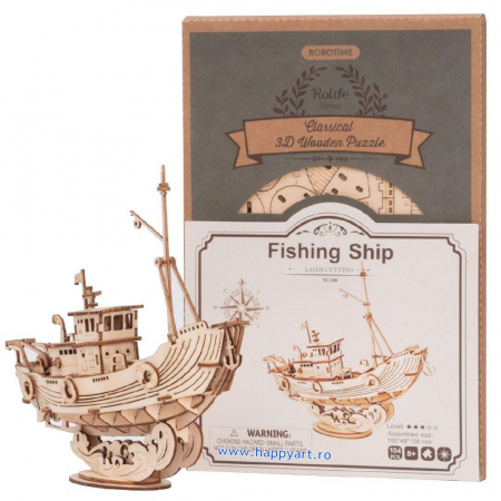 Puzzle 3D, Fishing Ship, lemn, 104 piese, TG308 [3]