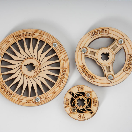 Puzzle 3D, lemn, cutiuta muzicala, Gramofon clasic, rotire cu manivela sau electrica, 424 piese [7]
