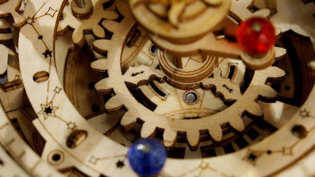 Puzzle 3D, lemn, cutiuta muzicala, Noapte Instelata, 84 piese [8]