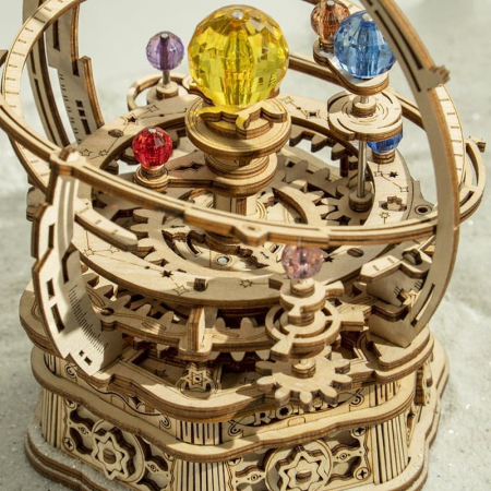 Puzzle 3D, lemn, cutiuta muzicala, Noapte Instelata, 84 piese [4]