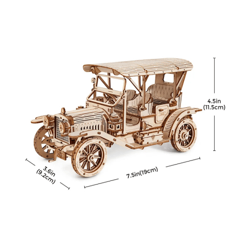 Puzzle 3D, mecanic, din lemn, Masina de epoca, 298 piese [4]