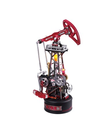 Puzzle 3D din Lemn pentru copii si adulti - Puzzle 3D mecanic, din metal si plastic, Sonda de petrol Da Vinci, 127 piese