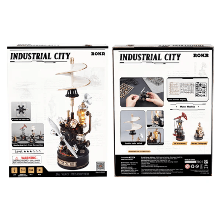 Puzzle 3D mecanic, din metal si plastic, HELICOPTER Da Vinci, 154 piese [5]