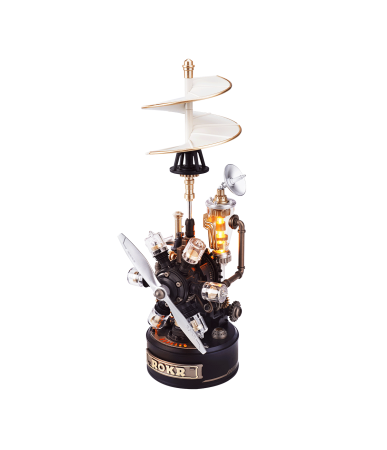 Puzzle 3D din Lemn pentru copii si adulti - Puzzle 3D mecanic, din metal si plastic, HELICOPTER Da Vinci, 154 piese