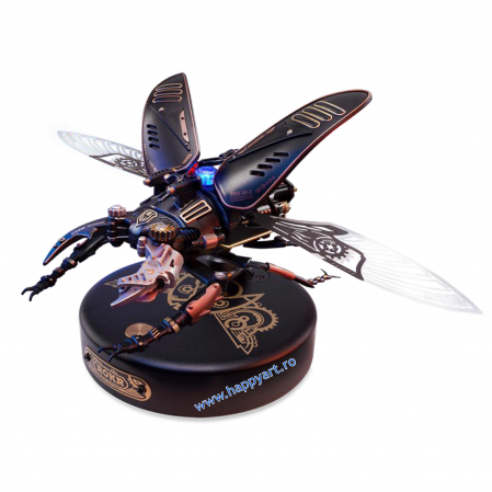 Puzzle 3D mecanic - Puzzle 3D, mecanic, Stag Beetle, plastic si metal, 115 piese, MI03