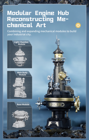 Puzzle 3D mecanic, NAVI LIGHTHOUSE, metal si plastic [3]