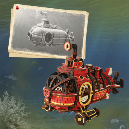 Puzzle 3D, Robotime, DEEP-SEA ADVENTURER, lemn, 219 piese [2]