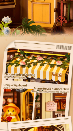 Puzzle 3D Rolife Cafeneaua din vacanta, 171 piese, lemn [7]