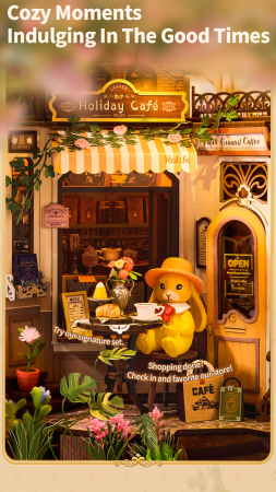 Puzzle 3D Rolife Cafeneaua din vacanta, 171 piese, lemn [2]