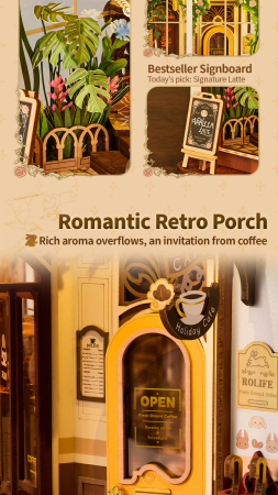 Puzzle 3D Rolife Cafeneaua din vacanta, 171 piese, lemn [6]