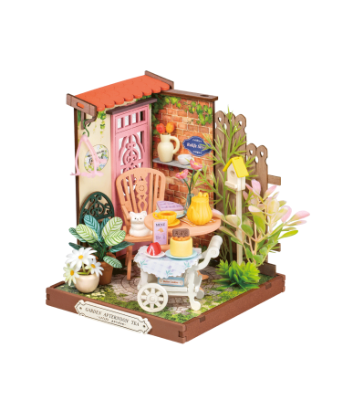 CASUTE DIY - Puzzle 3D, Fancy Tea - Salonul de ceai din gradina, Rolife, lemn, 112 piese