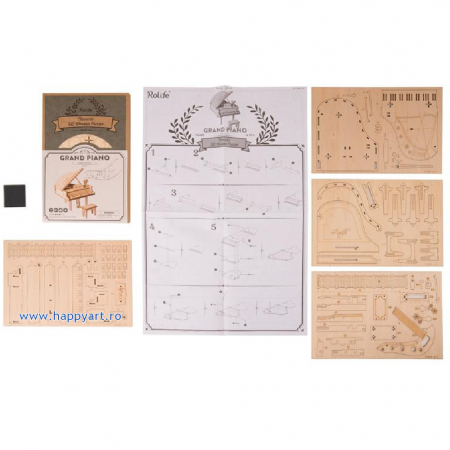 Puzzle 3D, Grand piano, lemn, 74 piese, TG402 [4]