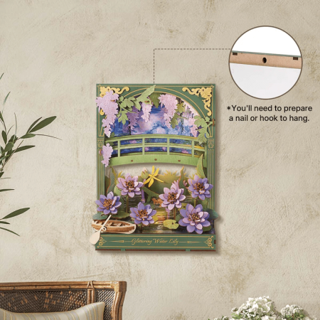 Puzzle 3D, tablou, din lemn, Nuferi pe apa - Monet [5]
