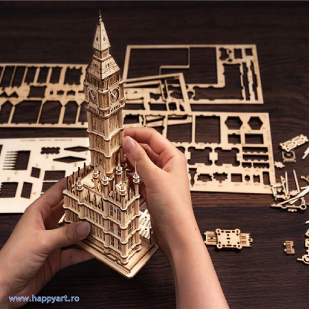 Puzzle 3D, Big Ben, lemn, cu lumini, 220 piese, TG507 [4]