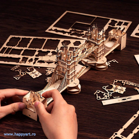 Puzzle 3D, Tower Bridge, lemn, cu lumini, 113 piese, TG412 [4]
