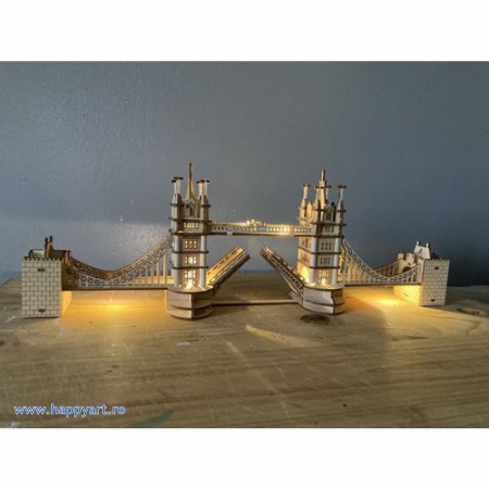 Puzzle 3D, Tower Bridge, lemn, cu lumini, 113 piese, TG412 [6]
