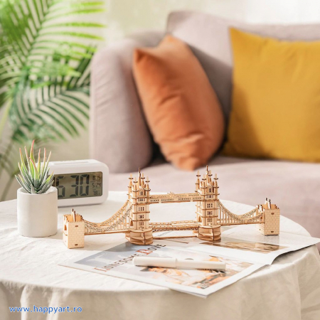 Puzzle 3D, Tower Bridge, lemn, cu lumini, 113 piese, TG412 [1]