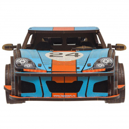 Puzzle din lemn 3D, Masina Comet GTS Black-Red, 219 piese, scara 1-18 [1]