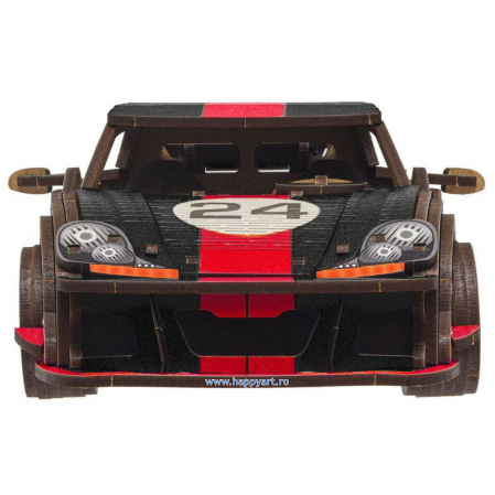 Puzzle din lemn 3D, Masina Comet GTS Black-Red, 219 piese, scara 1-18 [1]