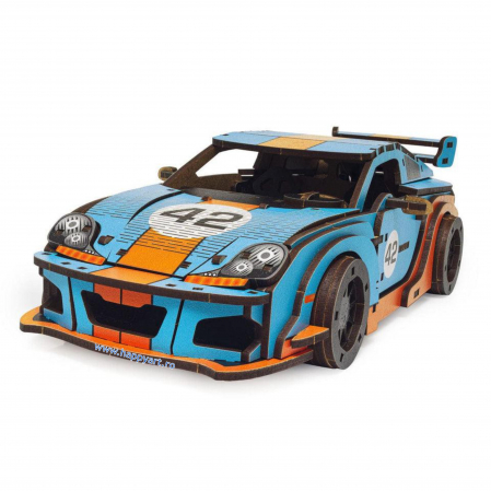 Puzzle 3D mecanic - Puzzle din lemn 3D, Masina Comet GTS Black-Red, 219 piese, scara 1-18