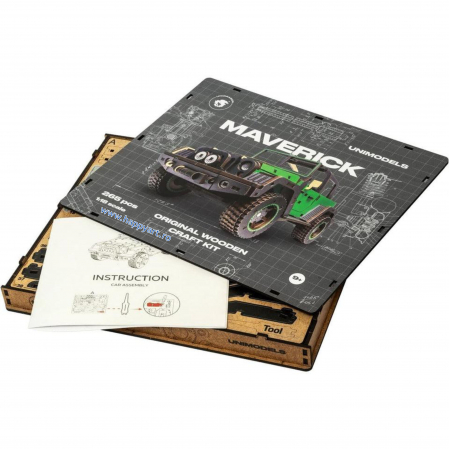 Puzzle din lemn 3D, Masina Maverick, 265 piese, scara 1-18 [13]