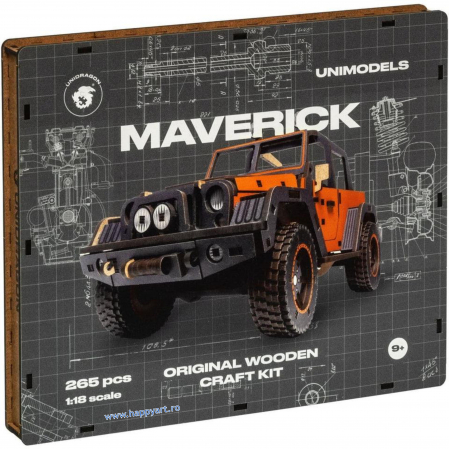 Puzzle din lemn 3D, Masina Maverick, 265 piese, scara 1-18 [1]