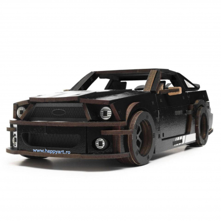 Puzzle 3D din Lemn pentru copii si adulti - Puzzle din lemn 3D, Masina Stallion GT, 248 piese, scara 1-18