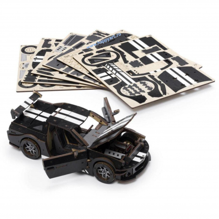 Puzzle din lemn 3D, Masina Stallion GT, 248 piese, scara 1-18 [7]