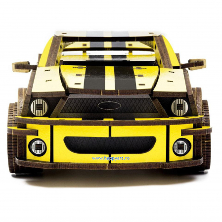 Puzzle din lemn 3D, Masina Stallion GT, 248 piese, scara 1-18 [10]