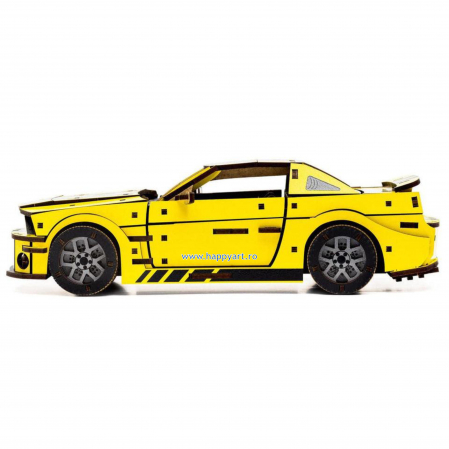 Puzzle din lemn 3D, Masina Stallion GT, 248 piese, scara 1-18 [11]