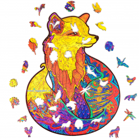 Puzzle lemn, Vulpea sireata, Unidragon [3]